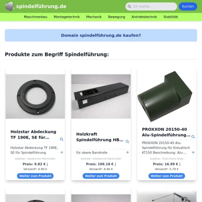 Screenshot spindelführung.de