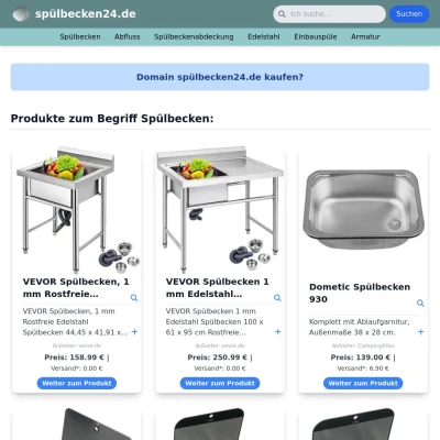 Screenshot spülbecken24.de