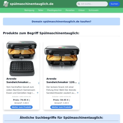 Screenshot spülmaschinentauglich.de
