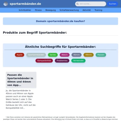 Screenshot sportarmbänder.de