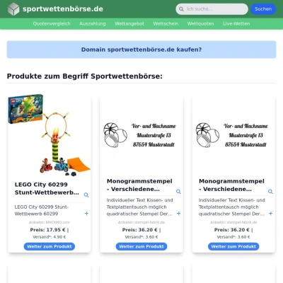 Screenshot sportwettenbörse.de