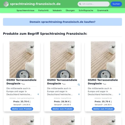 Screenshot sprachtraining-französisch.de