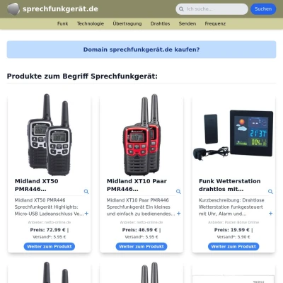 Screenshot sprechfunkgerät.de