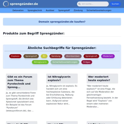 Screenshot sprengzünder.de