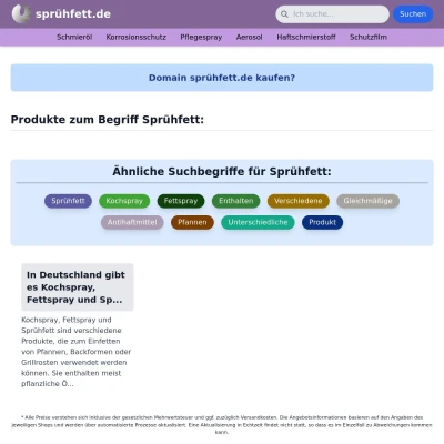 Screenshot sprühfett.de