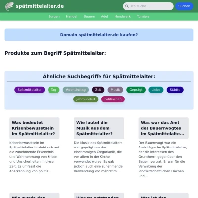 Screenshot spätmittelalter.de