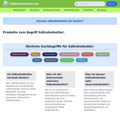 Screenshot süßrahmbutter.de