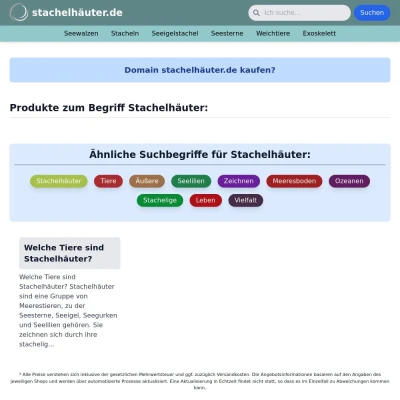 Screenshot stachelhäuter.de