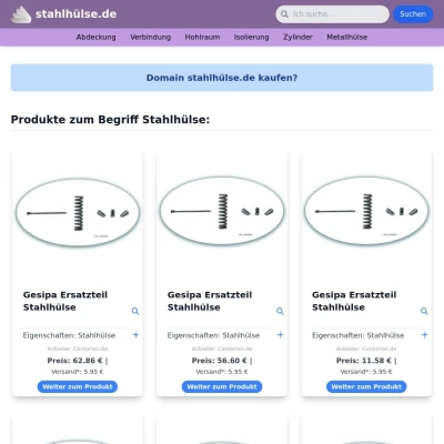 Screenshot stahlhülse.de
