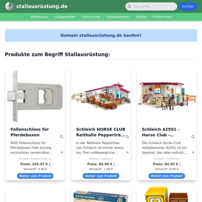Screenshot stallausrüstung.de