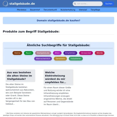 Screenshot stallgebäude.de