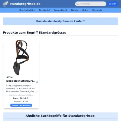 Screenshot standardgrösse.de