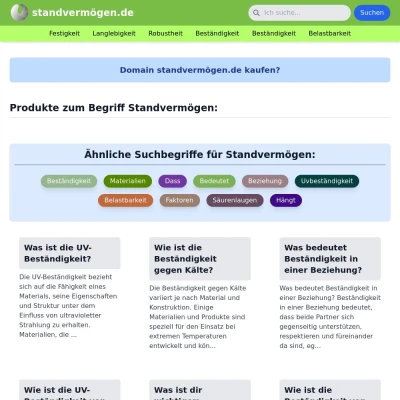 Screenshot standvermögen.de