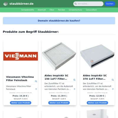 Screenshot staubkörner.de