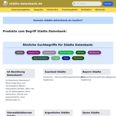 Screenshot städte-datenbank.de