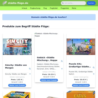 Screenshot städte-flüge.de