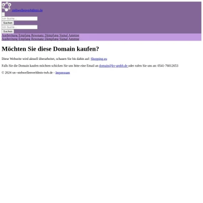 Screenshot stehwellenverhältnis.de