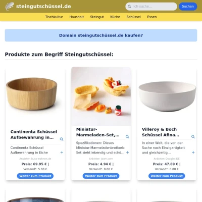 Screenshot steingutschüssel.de