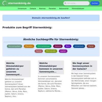 Screenshot sternenkönig.de