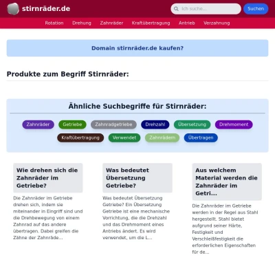 Screenshot stirnräder.de