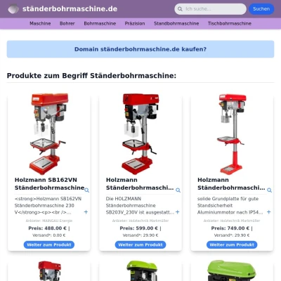 Screenshot ständerbohrmaschine.de