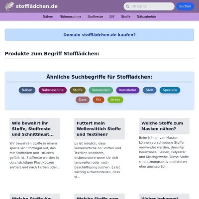 Screenshot stofflädchen.de