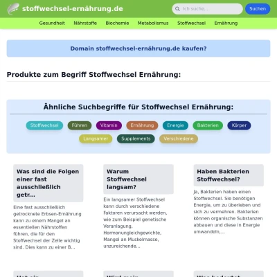 Screenshot stoffwechsel-ernährung.de