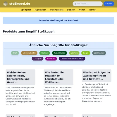 Screenshot stoßkugel.de