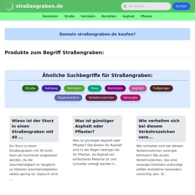 Screenshot straßengraben.de