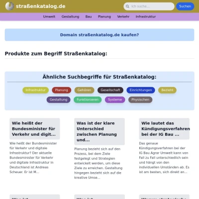 Screenshot straßenkatalog.de