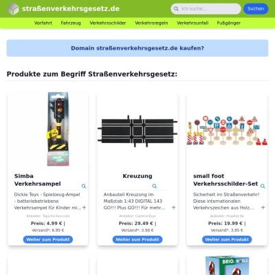 Screenshot straßenverkehrsgesetz.de