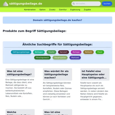 Screenshot sättigungsbeilage.de