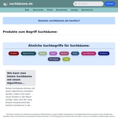 Screenshot suchbäume.de