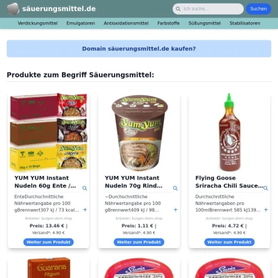 Screenshot säuerungsmittel.de