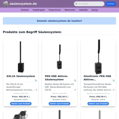 Screenshot säulensystem.de