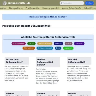 Screenshot süßungsmittel.de