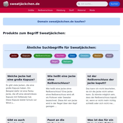 Screenshot sweatjäckchen.de