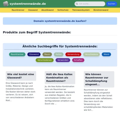 Screenshot systemtrennwände.de