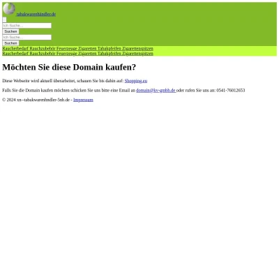 Screenshot tabakwarenhändler.de