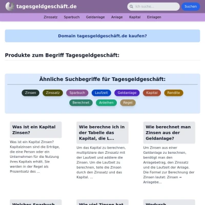 Screenshot tagesgeldgeschäft.de