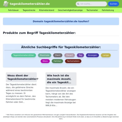 Screenshot tageskilometerzähler.de