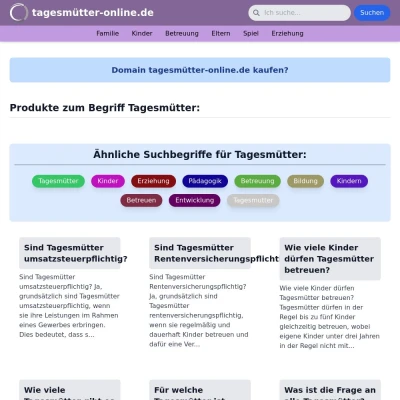 Screenshot tagesmütter-online.de