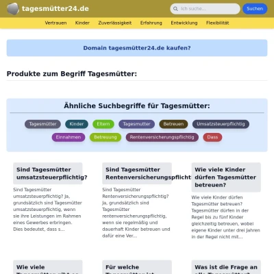 Screenshot tagesmütter24.de