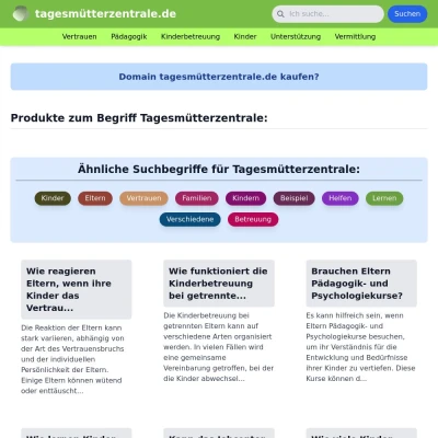 Screenshot tagesmütterzentrale.de