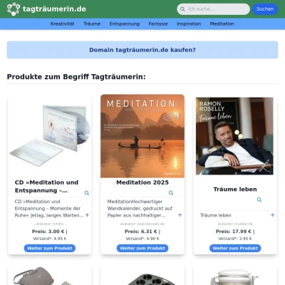 Screenshot tagträumerin.de