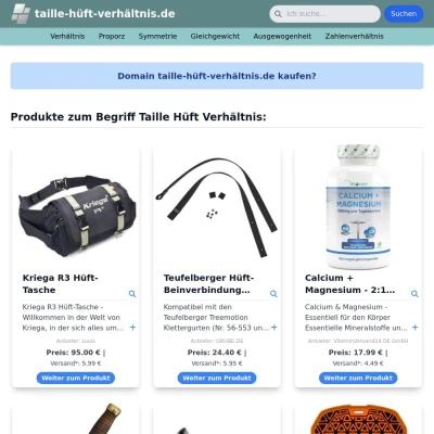 Screenshot taille-hüft-verhältnis.de