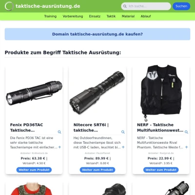 Screenshot taktische-ausrüstung.de