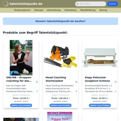 Screenshot talentstützpunkt.de