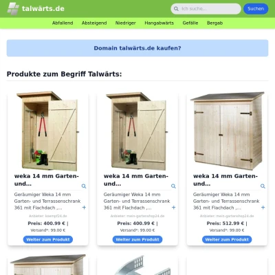 Screenshot talwärts.de
