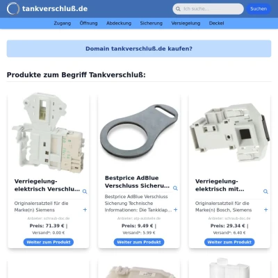 Screenshot tankverschluß.de